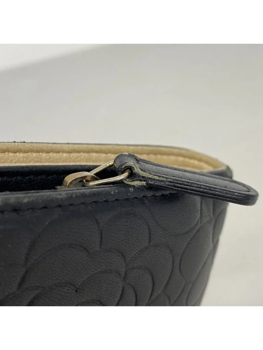 Chanel Wallet Camellia Lambskin Black Gold